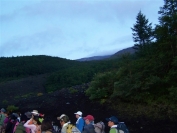 tourists heading up fuji