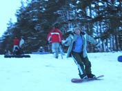 Jacqui snowboarding at Glenmore